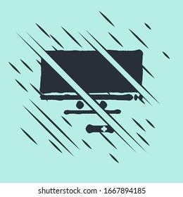 Icono Black Smart Tv aislado en fondo verde. Cartel de televisión. El estilo de Glitch. Ilustración vectorial