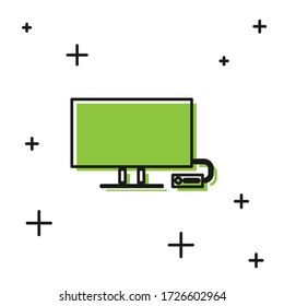 Black Smart Tv icon isolated on white background. Television sign.  Vector Illustration