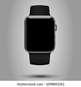 Black Smart watch icon in Vector.  