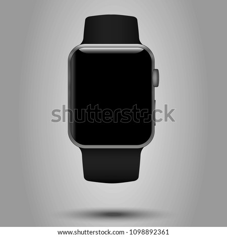 Black Smart watch icon in Vector.  