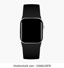 Black smart watch on an isolated background
