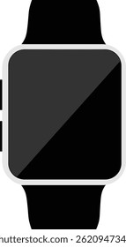 Vector de ilustración de vista superior de reloj inteligente negro. 