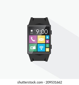 Black smart watch - vector illustration