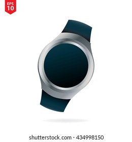 Black Smart Watch Wearable Device Illustration