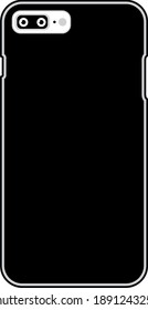 black smartphone back vector illustration