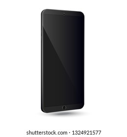 Black smartphone. Blank mockup for user interface design and mobile application.