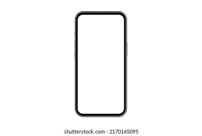 Black Smartphone Blank Screen Isolated On Stock Vector (Royalty Free ...