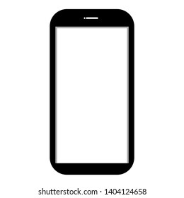 black smartphone with blank white screen display isolated on white background. vector ullustration