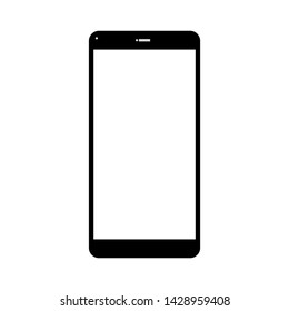 black smartphone with blank white screen isolated on white background. vector illustration