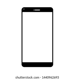black smartphone with blank white screen isolated on white background. vector illustration
