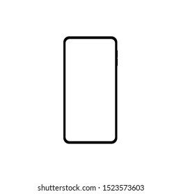black smartphone with blank white screen isolated on white background. vector illustration