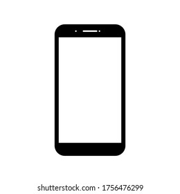black smartphone with blank white screen isolated on white background. vector illustration