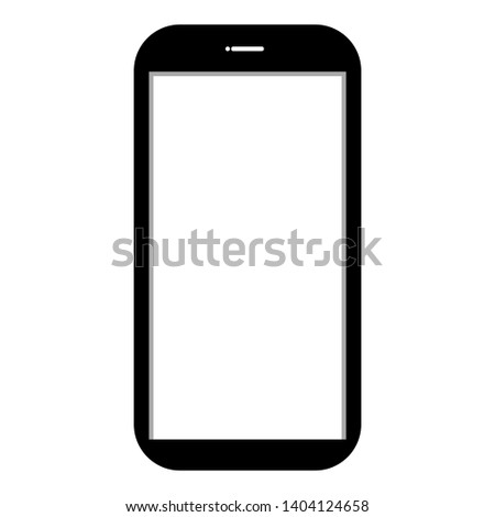 black smartphone with blank white screen display isolated on white background. vector ullustration