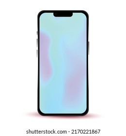 Black smartphone with colorful display isolated on white background - Vector illustration