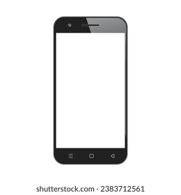 Black Smartphone Device Navigation Buttons Isolated Vector Illustration