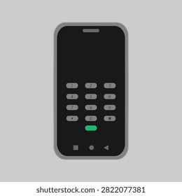 Black smartphone dialer screen vector