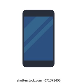 black smartphone display blue device