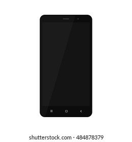 Black smartphone with empty screen. Modern design. Vector illustration. EPS10.
