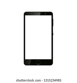 Black smartphone with empty touch screen - vector