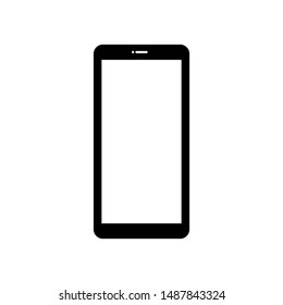 black smartphone with empty white screen isolated on white background. vector illustration 