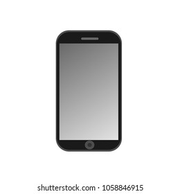 black smartphone flat icon on white background