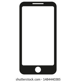 Black smartphone icon isolated on white background