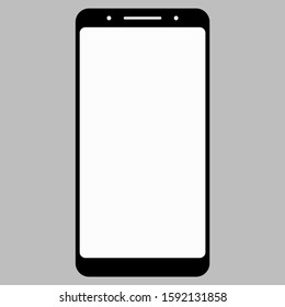 Black Smartphone Icon without button / isolated