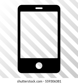 Black Smartphone interface toolbar icon. Vector pictogram style is a flat symbol on diagonal hatch transparent background.