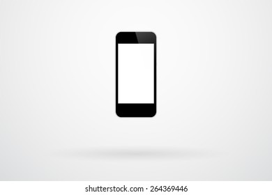 Black Smartphone In iPhone Style On Background With Shadow