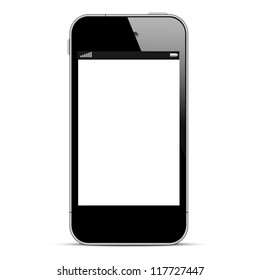 Black smartphone isolated on white background. Vector eps10