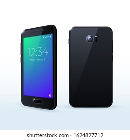 Black Smartphone . Isolated Vector Elements