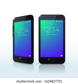 Black Smartphone . Isolated Vector Elements