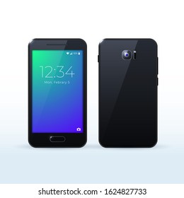 Black Smartphone . Isolated Vector Elements