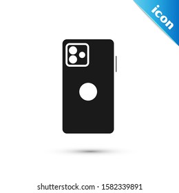 Black Smartphone, mobile phone icon isolated on white background.  Vector Illustration