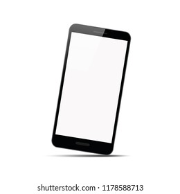 black smartphone mobile phone isolated with blank screen vector illustration EPS10