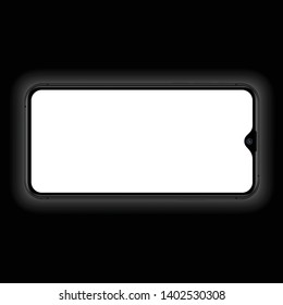 Black smartphone mockup vector illustration for technology advertising element and easy place demo on screen.