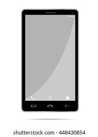 Black smartphone on a white background. Vector illustration.