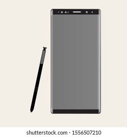 Black smartphone. 
simple flat. design vector