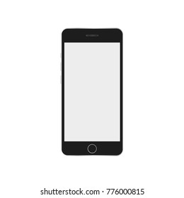 Black smartphone smart phone with buttons grey empty screen with no text. classic portions smartphone with grey screen vector eps10