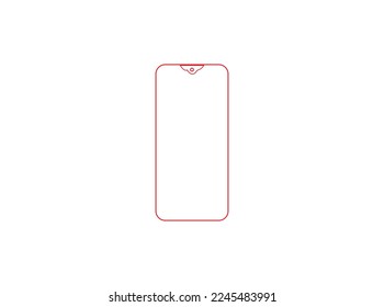 Black smartphone template, blank display, mobile gadget, cellphone frame, modern mobile device, vector icon, 