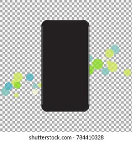 Black smartphone with touch screen on transparent background. stock vector illustration eps10