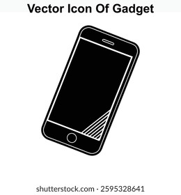 Black Smartphone Vector Icon Illustration for Mobile Gadget Technology