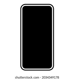 Plantilla vectorial de smartphone negro sobre fondo blanco.