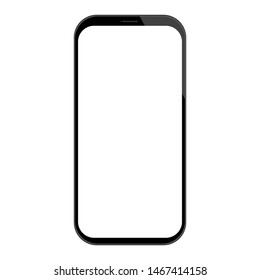 black smartphone with white blank screen isolated on white background. vector illustration