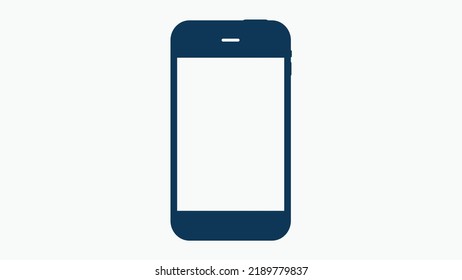 Schwarzes Smartphone mit weißem Bildschirm, Menüknopf und Kamera, Vektorgrafik Smartphone schwarze Farbe Draufsicht. Schwarzes Smartphone, oben einzeln auf weiß.
