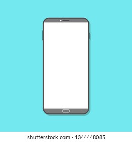 Black smartphone with white screen. Smartphone mobile phone. Mobile phone sign for web site.