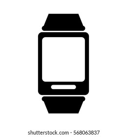 Black smartwatch icon image design, vector illustration