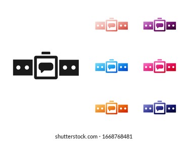 Icono de Smartwatch negro aislado en fondo blanco. Establecer iconos coloridos. Ilustración vectorial