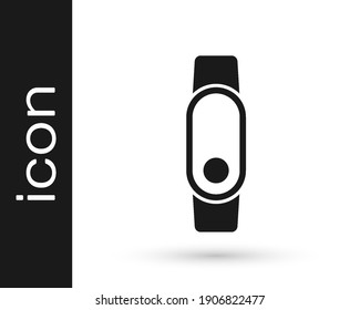 Schwarz Smart-Uhr-Symbol einzeln auf weißem Hintergrund.  Vektorgrafik