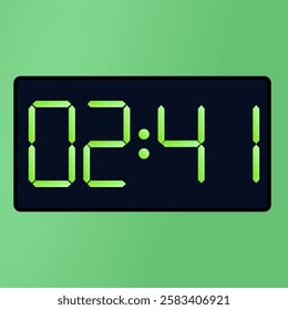 Black smartwatch interface displaying 02:41 vector on a green background